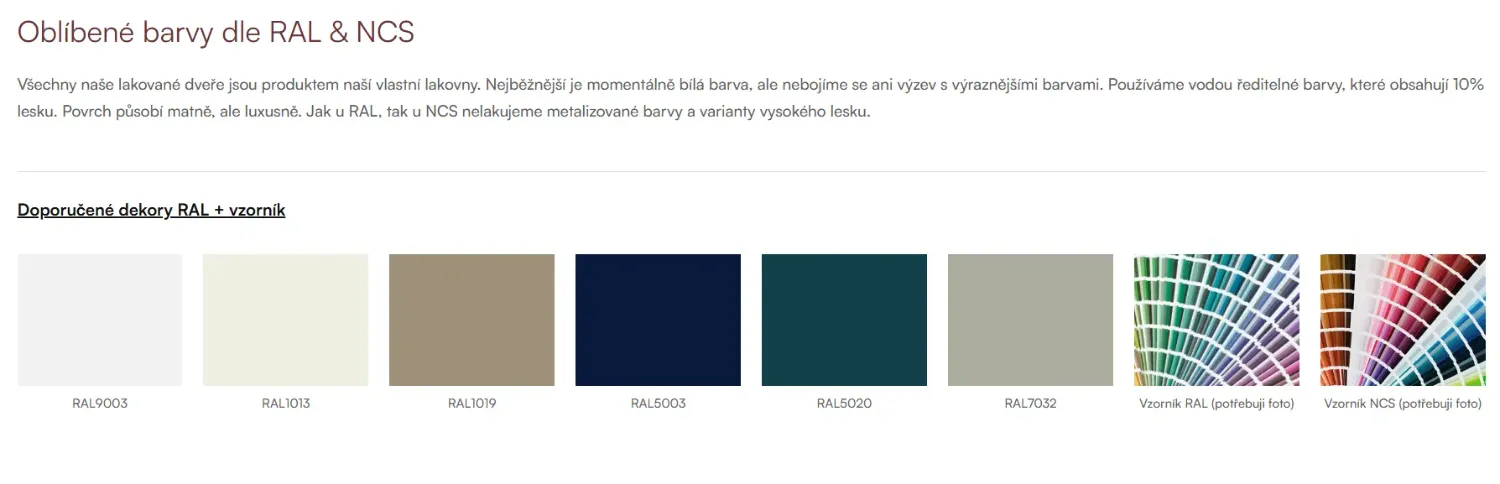 oblíbené barvy Glaswood dveří